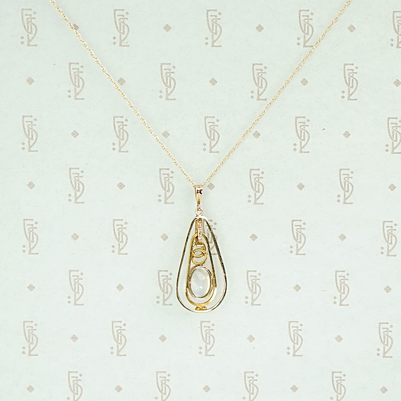 Dreamy Binder Bros Moonstone and Gold Necklace