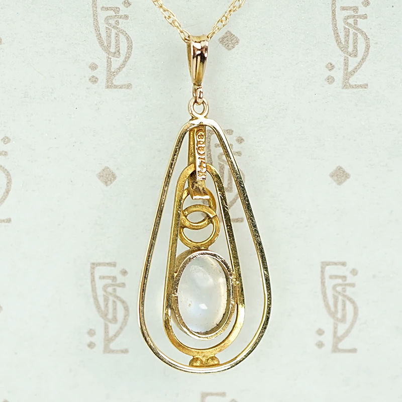 Dreamy Binder Bros Moonstone and Gold Necklace