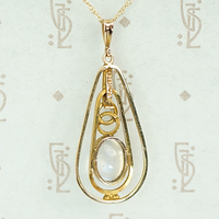 Dreamy Binder Bros Moonstone and Gold Necklace