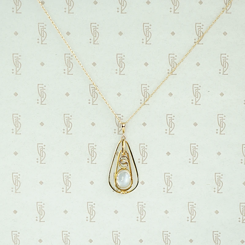 Dreamy Binder Bros Moonstone and Gold Necklace