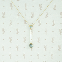 Elegant Aquamarine Drop Necklace in Gold