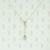 Elegant Aquamarine Drop Necklace in Gold