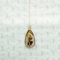 Natural Leopard Agate Bezel Set Pendant