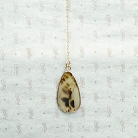 Natural Leopard Agate Bezel Set Pendant