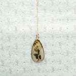 Natural Leopard Agate Bezel Set Pendant
