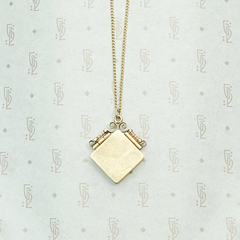 Engraved Victorian Locket in Ornate Frame, back