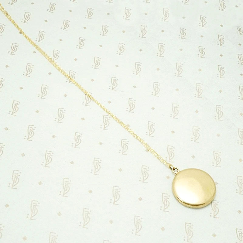 Fancy Hand Engraved "FHS" Gold Locket