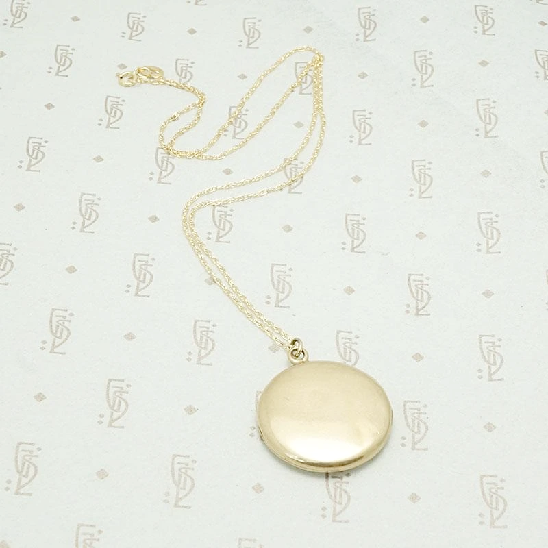 Fancy Hand Engraved "FHS" Gold Locket