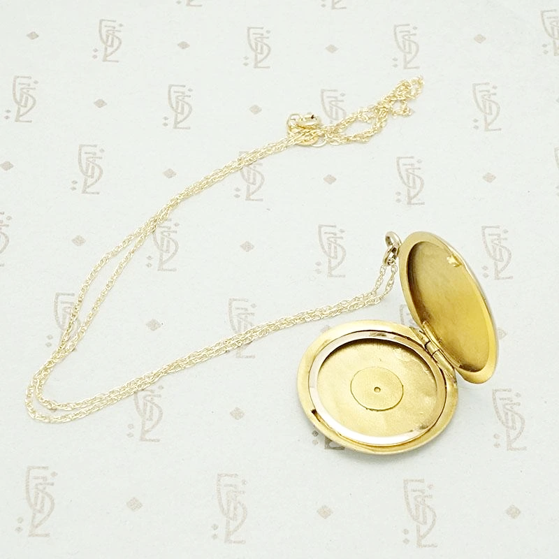 Fancy Hand Engraved "FHS" Gold Locket