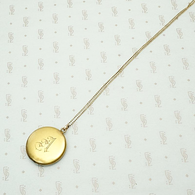 "A" for "Adorable" Art Nouveau Locket with Baby Photo
