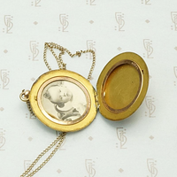 "A" for "Adorable" Art Nouveau Locket with Baby Photo