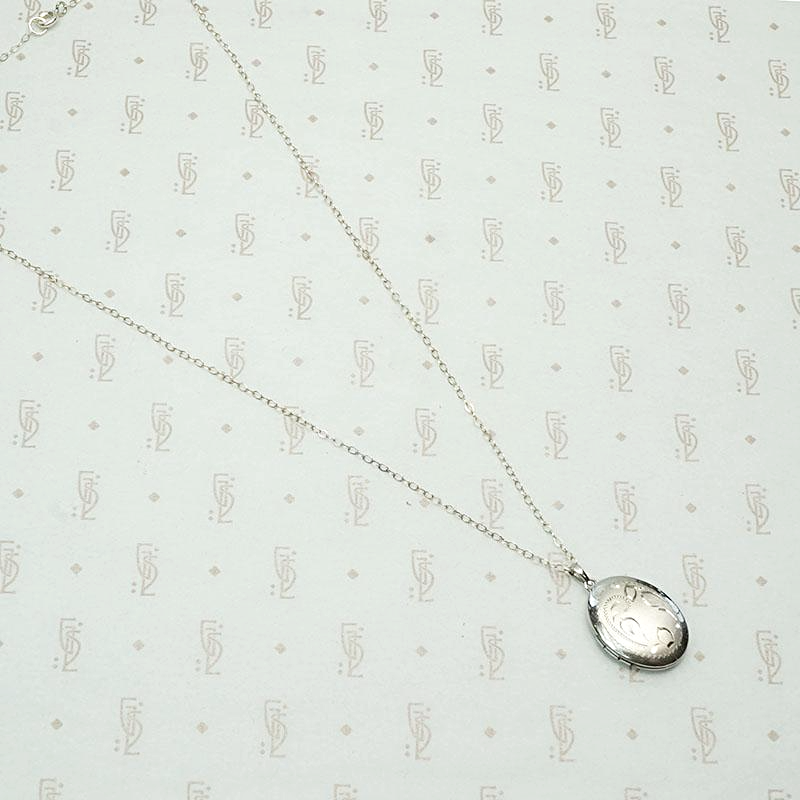 Sweet Vintage Sterling Locket with Foliate Engraving