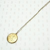Edwardian Gold Sheeted Locket Engraved with Flowers & Feathers