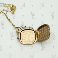 Gold Filled Victorian Locket with Star Set Paste, locket interior 