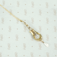 Dewdrops and Snow Edwardian Lavalier Necklace