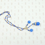 Luminous Blue Beaded Brass Necklace