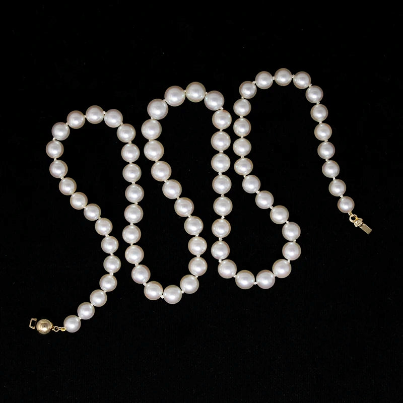 20" Graduated Pearl Necklace with Gold Clasp