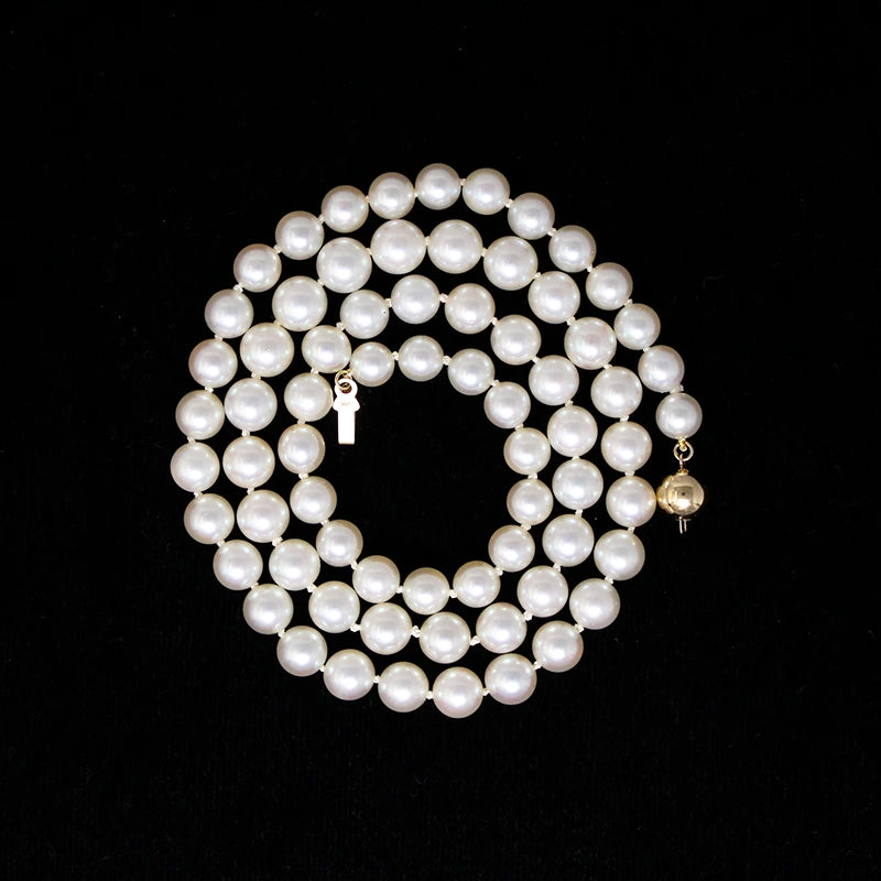 20" Graduated Pearl Necklace with Gold Clasp