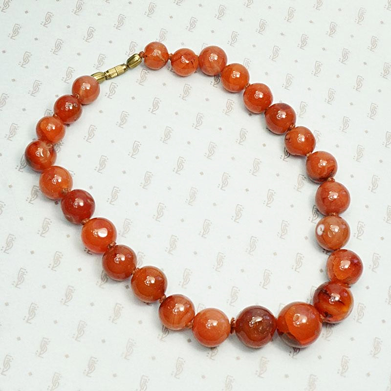 Vivid Carnelian Chunky Bead Necklace