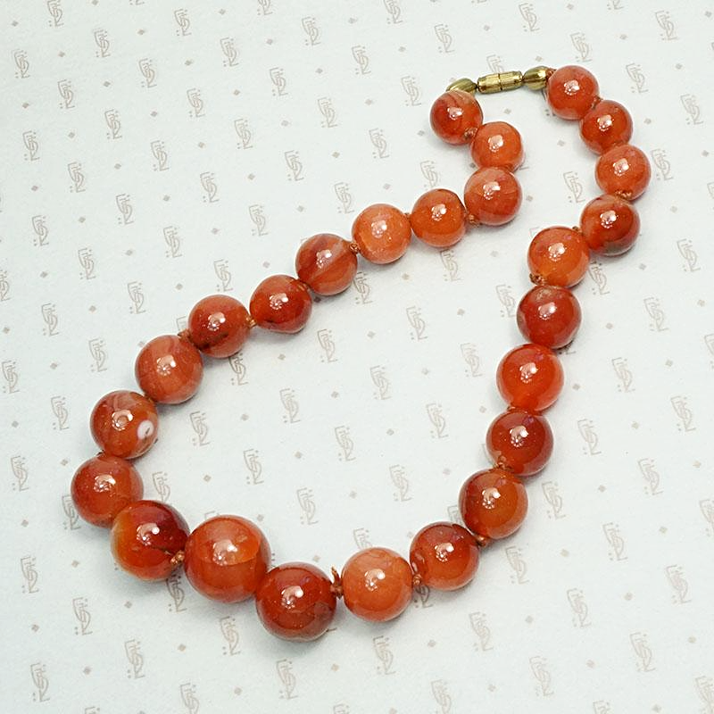 Vivid Carnelian Chunky Bead Necklace