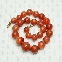 Vivid Carnelian Chunky Bead Necklace