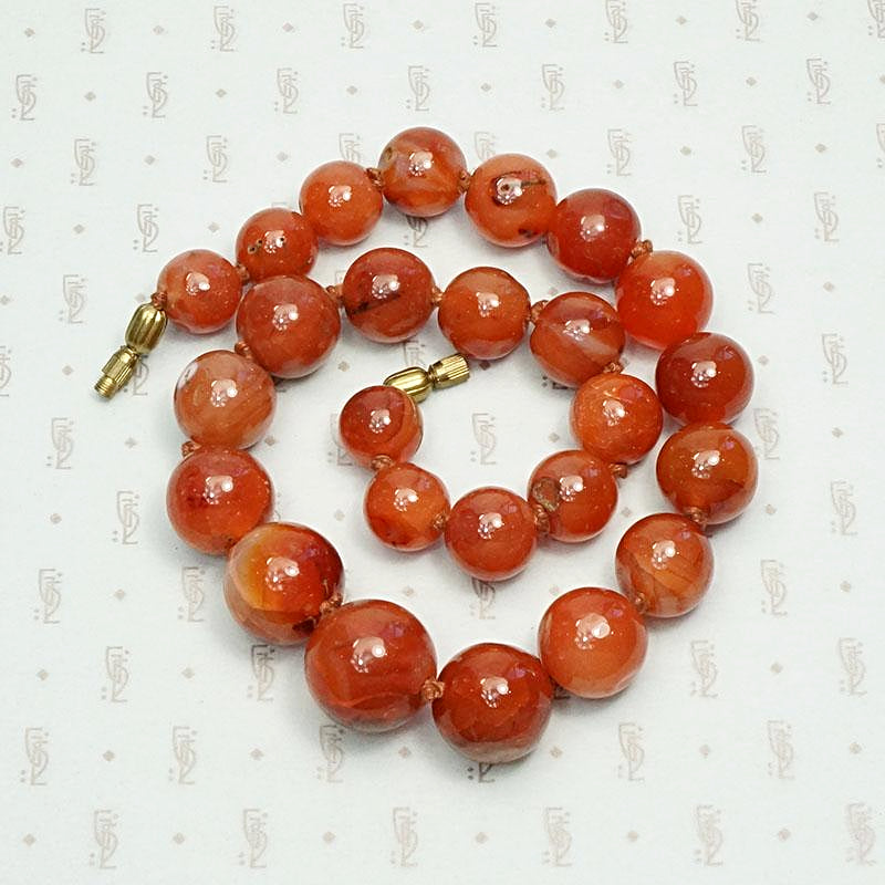 Vivid Carnelian Chunky Bead Necklace
