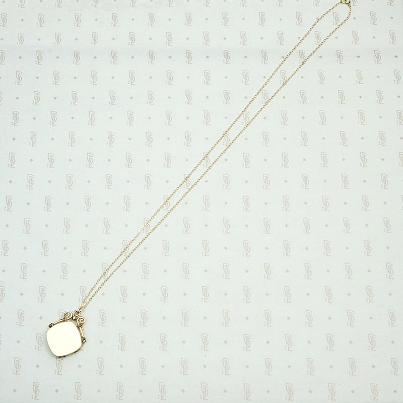 Art Nouveau W&H Co. Gold Filled Locket, back view.