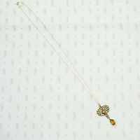 Art Nouveau Citrine and Flowing Gold Pendant