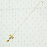 Art Nouveau Citrine and Flowing Gold Pendant