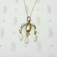 Natural Pearl & Gold Art Nouveau Necklace