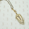 Rose & Yellow Gold Victorian Fob with Silver Feather