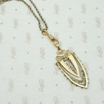 Rose & Yellow Gold Victorian Fob with Silver Feather