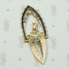 Rose & Yellow Gold Victorian Fob with Silver Feather