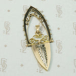 Rose & Yellow Gold Victorian Fob with Silver Feather