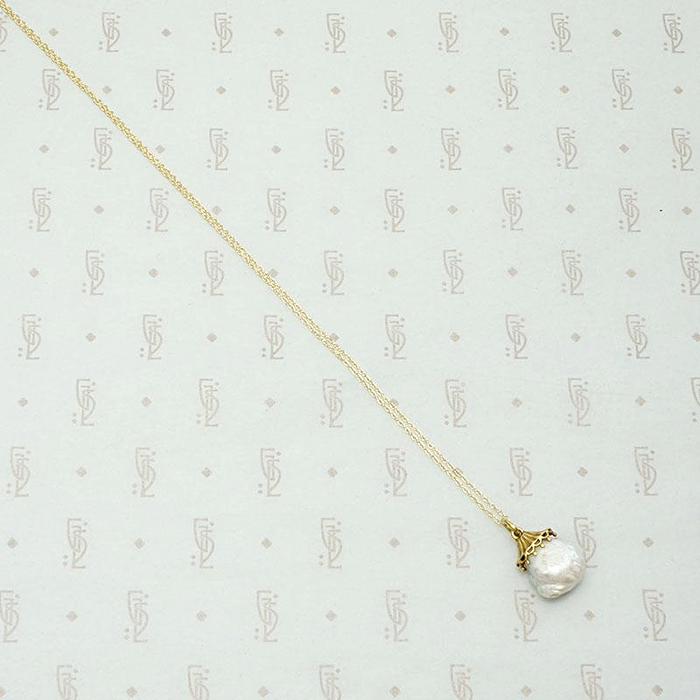 Big Top Baroque Pearl & Gold Necklace