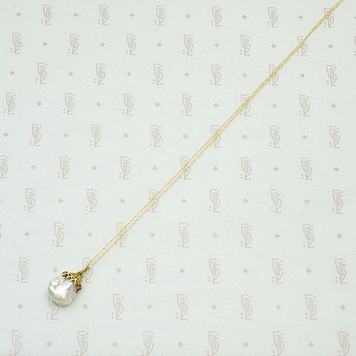 Big Top Baroque Pearl & Gold Necklace