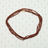 Extra Long Strand of Tiny Garnet & Steel Beads