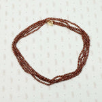 Extra Long Strand of Tiny Garnet & Steel Beads