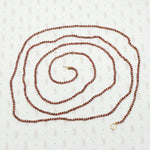 Extra Long Strand of Tiny Garnet & Steel Beads