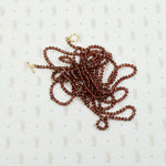 Extra Long Strand of Tiny Garnet & Steel Beads