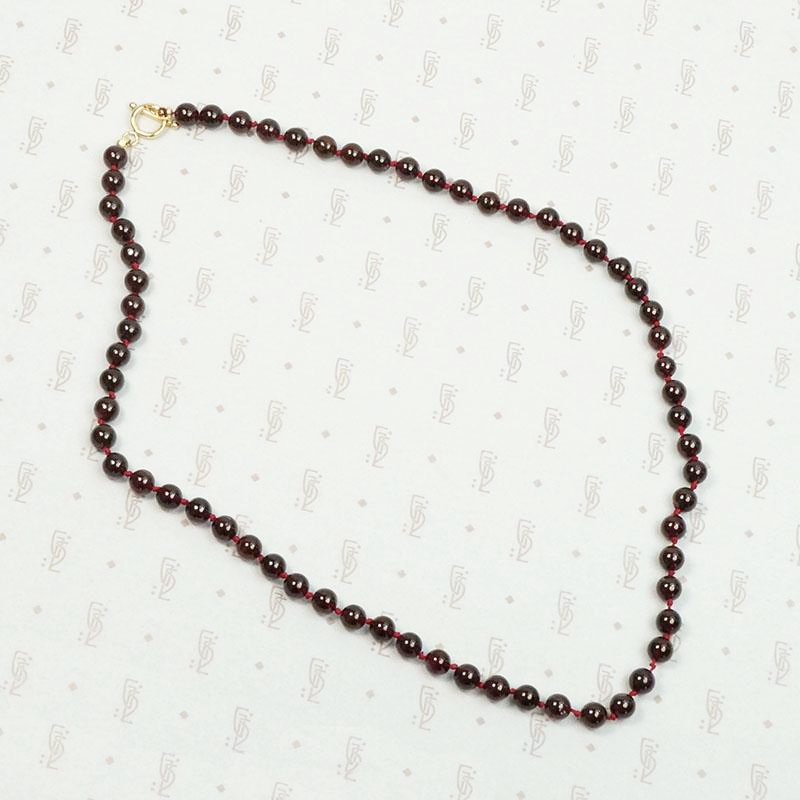 Glowing Garnet Bead Necklace