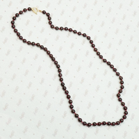 Claret Colored Garnet Bead Necklace
