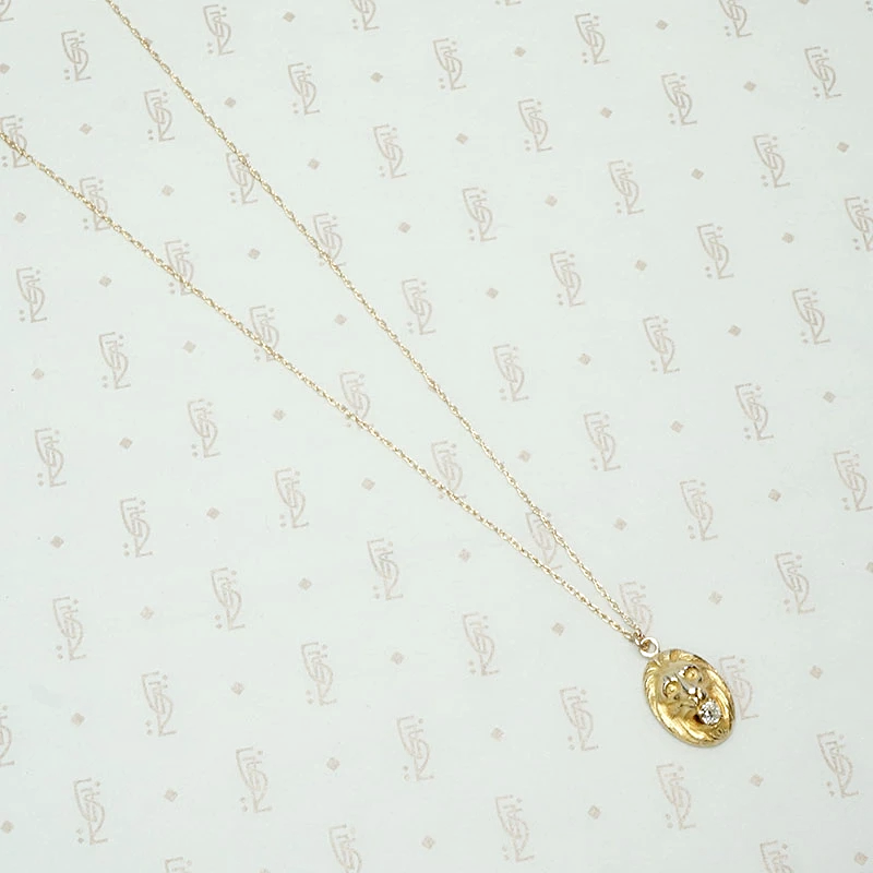 Lion's Head Pendant with Old Mine Diamond