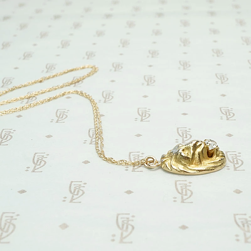 Lion's Head Pendant with Old Mine Diamond