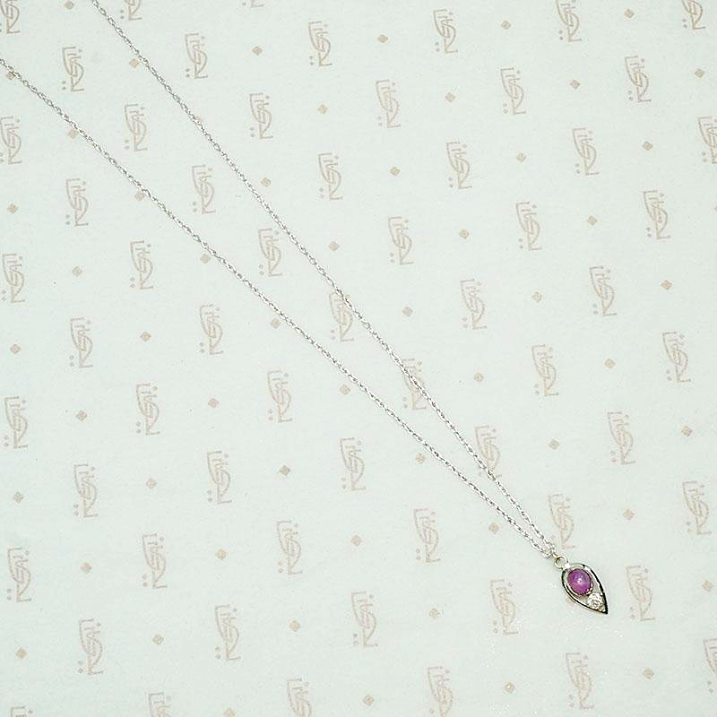 Mid Century Star Ruby & Diamond Pendant