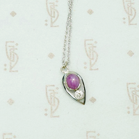 Mid Century Star Ruby & Diamond Pendant