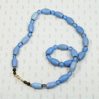 Dreamy Blue Russian Trade Bead Necklace