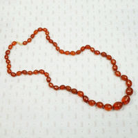 Faceted Amber Bead Necklace with Filigree Clasp