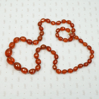 Faceted Amber Bead Necklace with Filigree Clasp