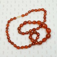 Faceted Amber Bead Necklace with Filigree Clasp